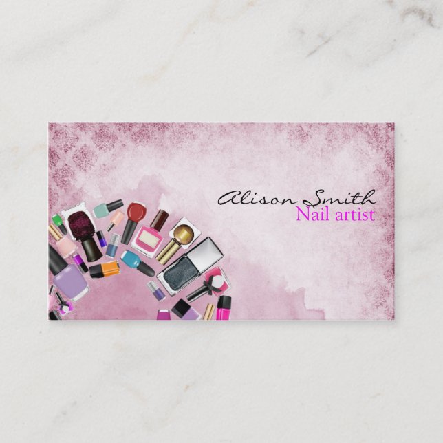 Nail Artist/Nail Polish circle Visitenkarte (Vorderseite)