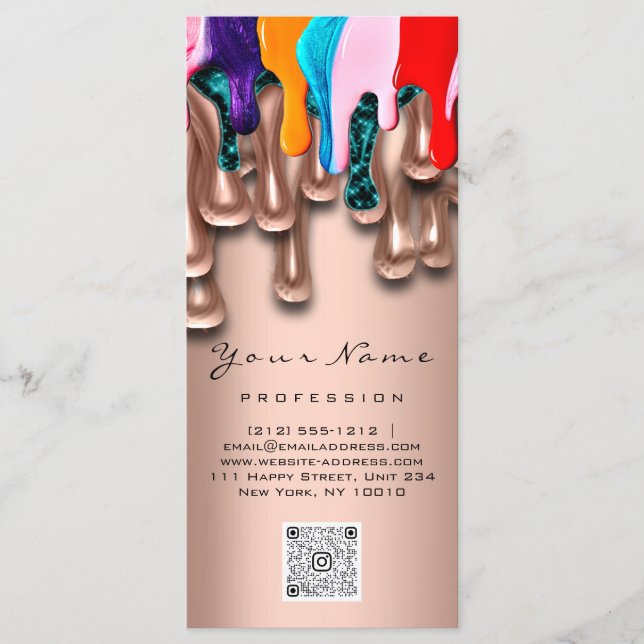 Nail Artist Studio Tropfen Rose Wax Epilation Prei Menükarte (Vorderseite)