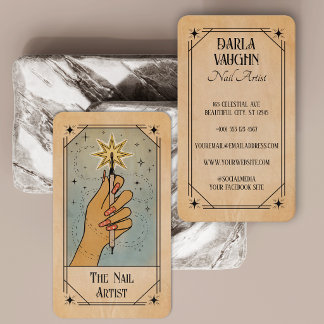 Nail Artist Tarot Card Illustration Star Visitenkarte