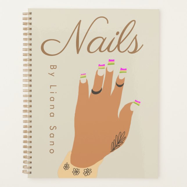 Nail Artist Tattoo Hand Illustration Planer (Vorderseite)