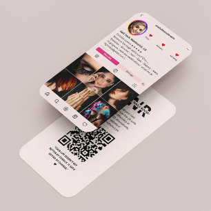 Nail Artist Tech Instagram Pink Modern Visitenkarte