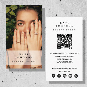 Nail Beaty Salon Makeup Artist Foto QR Code Visitenkarte