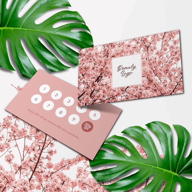Nail | Beauty Salon Loyalty Card Blume Treuekarte (Von Creator hochgeladen)