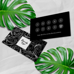 Nail   Beauty Salon Loyalty Card Schwarze Rose Treuekarte
