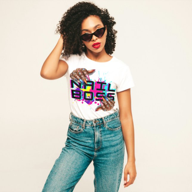 "Nail Boss" Bold Beauty Tech T-Shirt (Von Creator hochgeladen)