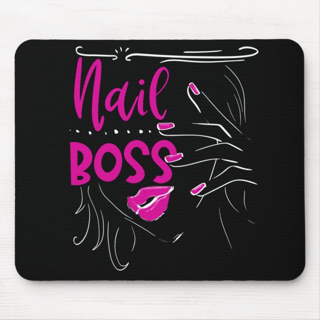 Nail Boss Tech Techniker Manikurin Funny Gift Mousepad (Vorne)