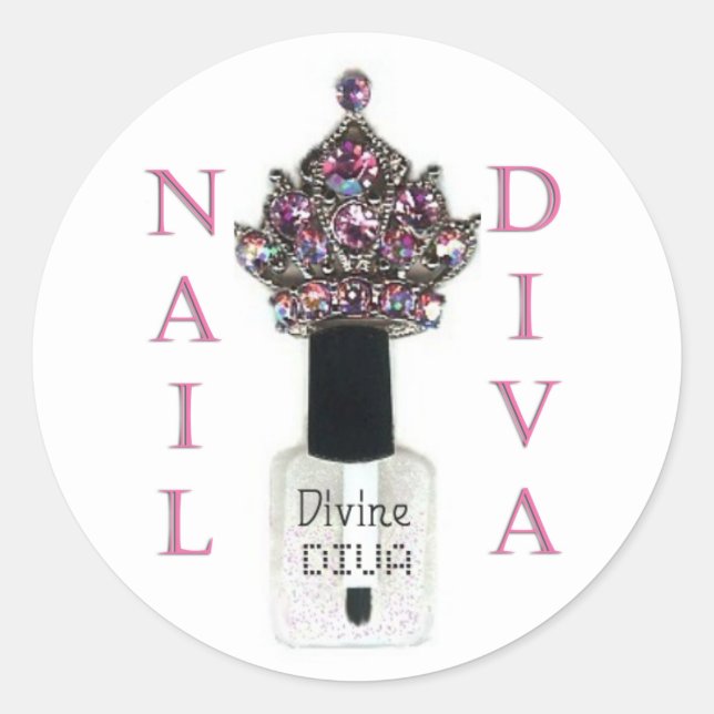 NAIL-DIVA-Aufkleber Runder Aufkleber (Vorderseite)