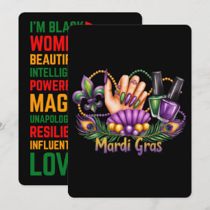 Nail Hustler Mardi Gras Black History Erbe Feiertagskarte