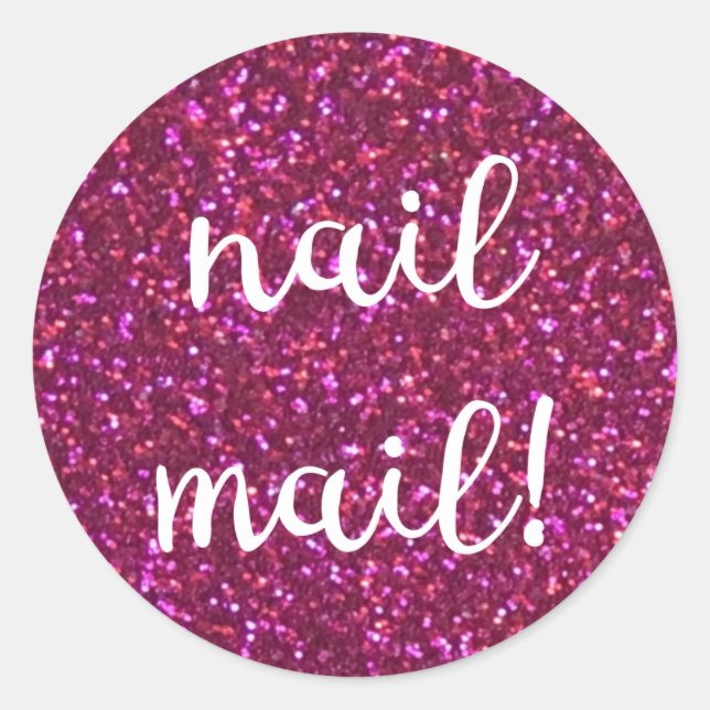 Nail Mail! Imitate Rosa Glitzer Aufkleber (Vorderseite)