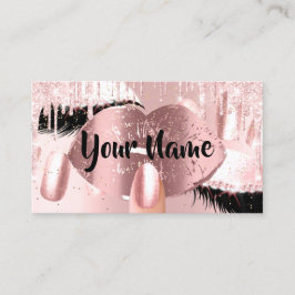 Nail Makeup Artist Rose Kiss Lip Lash QRCODE Logo Visitenkarte