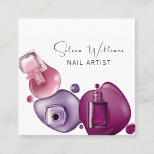 Nail Polish Artist Beauty Salon Service Quadratische Visitenkarte