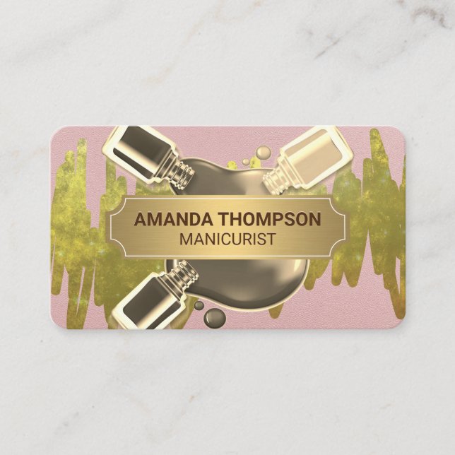 Nail Polish | Manicure | Gold Foil Terminkarte (Vorderseite)