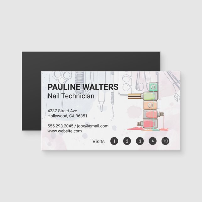 Nail Polish | Maniküre Magnetkarte (Vorne/Hinten)