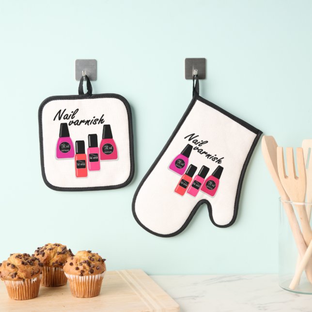 Nail Polish Ofenhandschuh & Topflappen-Set (Insitu (Hängend))