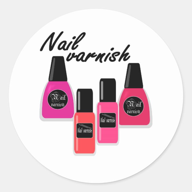 Nail Polish Runder Aufkleber (Vorderseite)
