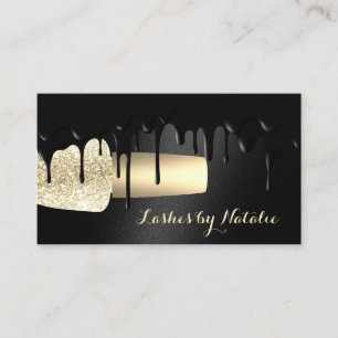 Nail Polish Salon Moderne Black Tropfens Manicuris Visitenkarte