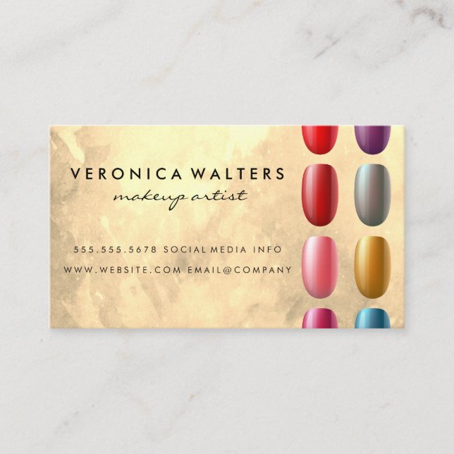 Nail Polnische Flaschen verschüttet | Farbenreiche Treuekarte (Vorderseite)