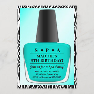 Nail Polnischer Geburtstag Einladung Aquamarin Nai