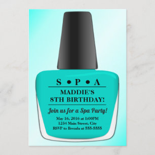 Nail Polnischer Geburtstag Einladung Aquamarinen W