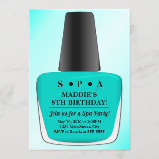 Nail Polnischer Geburtstag Einladung Aquamarinen W