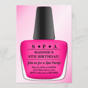 Nail Polnischer Geburtstag Einladung Rosa Wellness