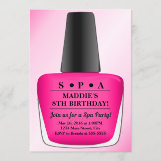 Nail Polnischer Geburtstag Einladung Rosa Wellness