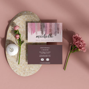 Nail Polnischer Glitzer Salon Manicure Sozialmedie Visitenkarte