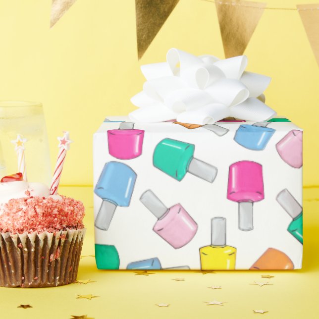 Nail Polnischer Wellness-Center Party Manicure Sch Geschenkpapier (Geburtstagsparty)