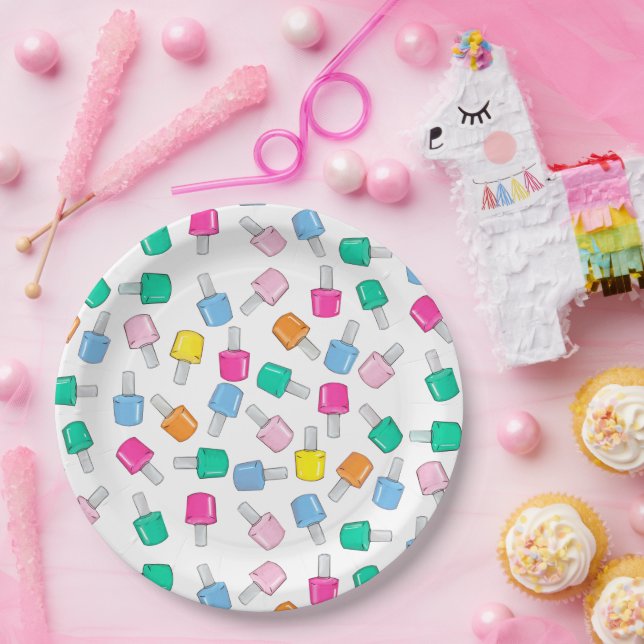 Nail Polnischer Wellness-Center Party Manicure Sch Pappteller (Party)