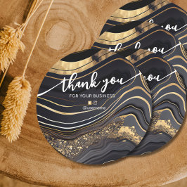 Nail Salon Business Branding Danke Karte Runder Aufkleber