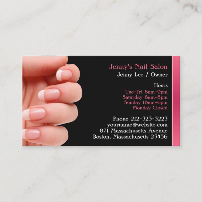 Nail Salon Business Card mit Terminabsprache Terminkarte (Vorderseite)