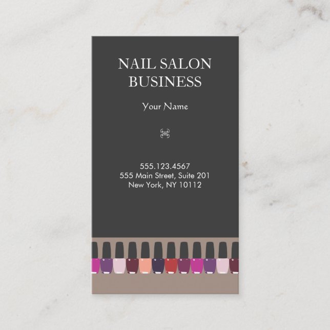 Nail Salon Business Card Terminkarte (Vorderseite)