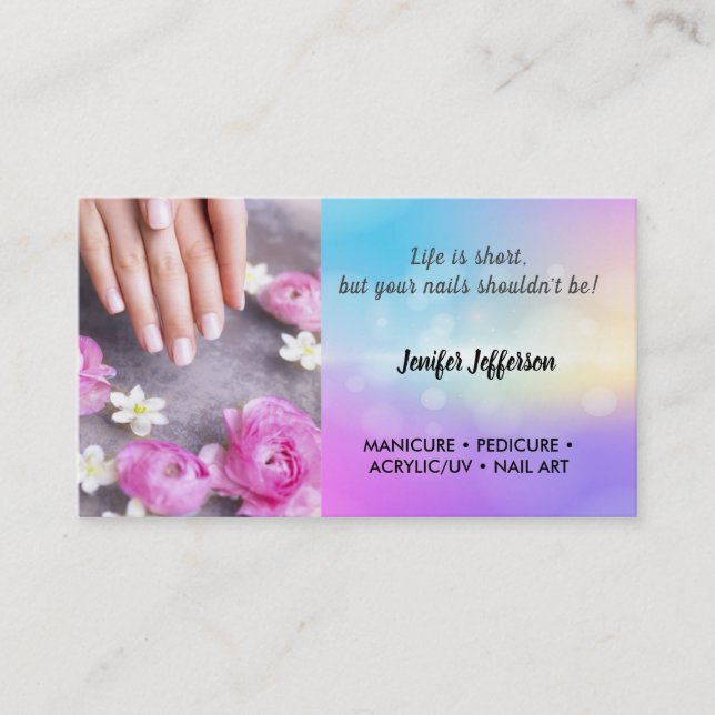 Nail Salon Business Card Treuekarte (Vorderseite)