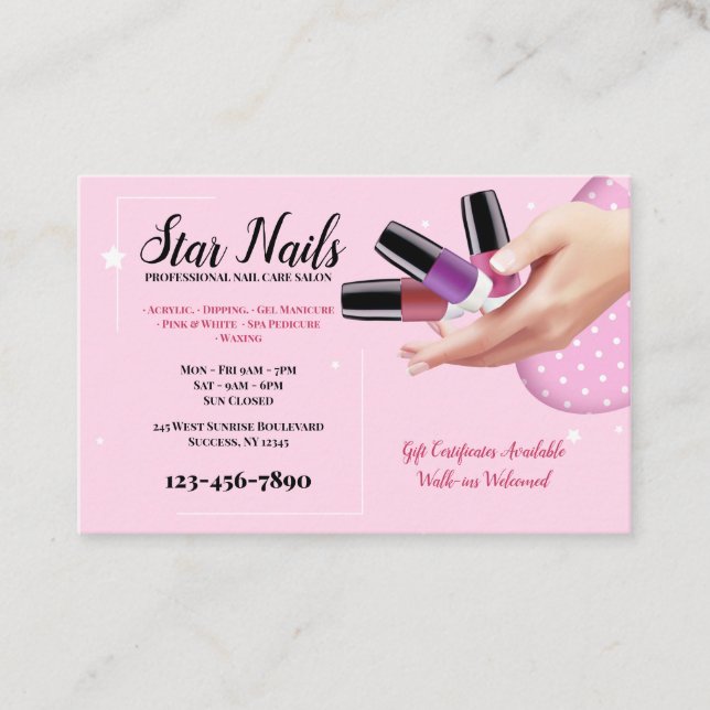 Nail Salon Business Cards Visitenkarte (Vorderseite)