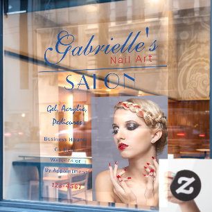 Nail Salon Business Fenster Klammern LG Ihre Daten Fensteraufkleber