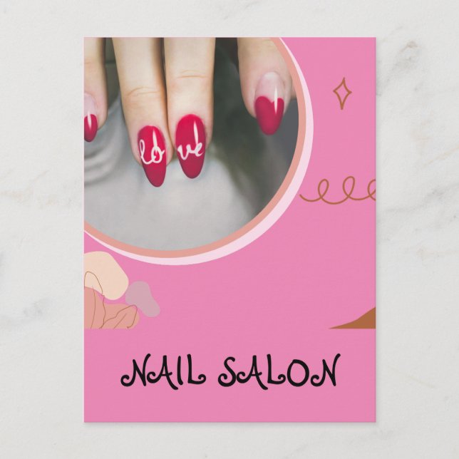 Nail Salon Business Postcard Postkarte (Vorderseite)