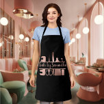Nail Salon Business Technician Rose Gold Monogram Schürze<br><div class="desc">Dieses Design kann in dem Bereich personalisiert werden, der durch das Ändern des Fotos und/oder Textes zur Verfügung gestellt wird. Oder Sie können es anpassen, indem Sie den Mausklick auswählen, um weitere Optionen anzupassen, um die Farbe des Hintergrunds zu löschen oder zu ändern, Text hinzuzufügen, die Textfarbe oder den Stil...</div>