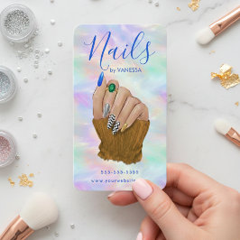 Nail Salon Chic Manicurist Artist Stylish Opal Visitenkarte