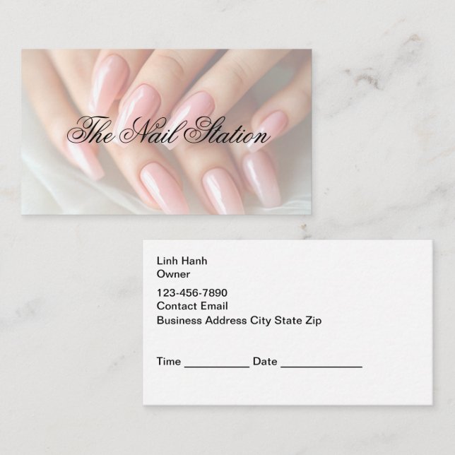 Nail Salon Classy Appointment Cards Visitenkarte (Vorne/Hinten)