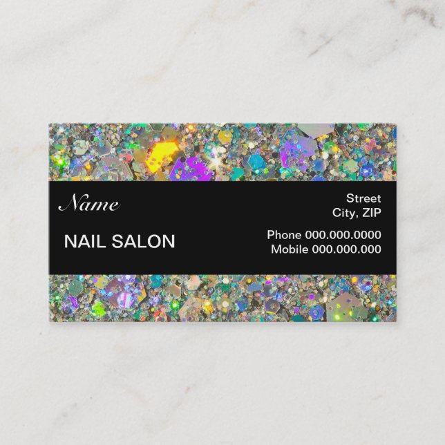 Nail Salon Customer Loyalty Punch Business Card Treuekarte (Vorderseite)
