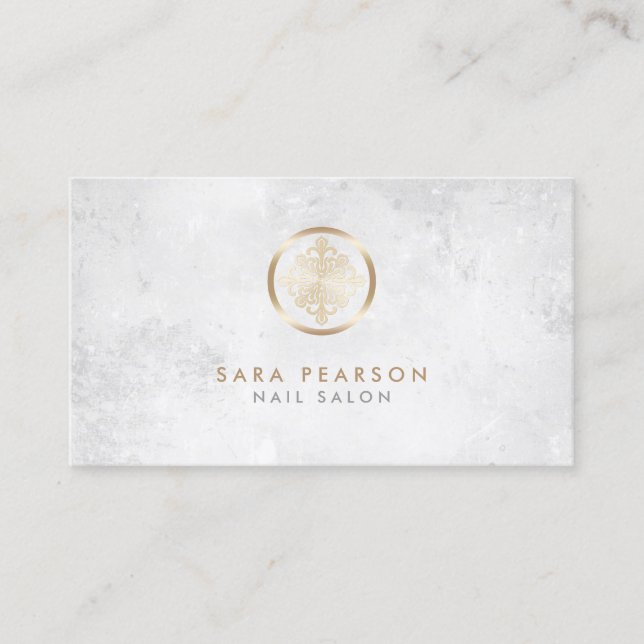 Nail Salon floral Motif Icon Business Card Visitenkarte (Vorderseite)