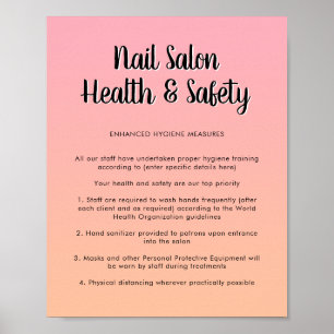 Nail Salon Gesundheit Pink Pastellfarben Covid Sic Poster