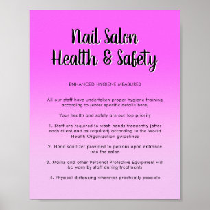 Nail Salon Health Bright Lila Covid Safety Poster