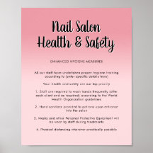 Nail Salon Health Pink Script Schriftart Covid Saf