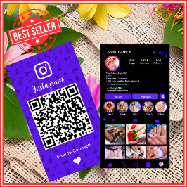 Nail Salon Instagram Violet | QR-Code für soziale Visitenkarte