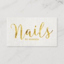 Nail Salon Manicurist Gold Script Elegante Linen