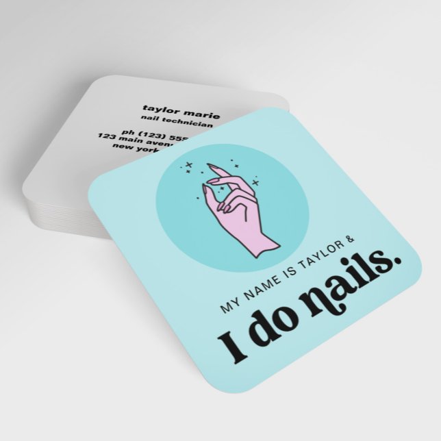 Nail Salon Manicurist Modern Retro Quadratische Visitenkarte (Von Creator hochgeladen)