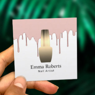 Nail Salon Manicurist Rose Gold Drilling Quadratische Visitenkarte