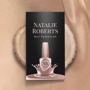 Nail Salon Manicurist Rose Gold Polnisch Schwarz Visitenkarte