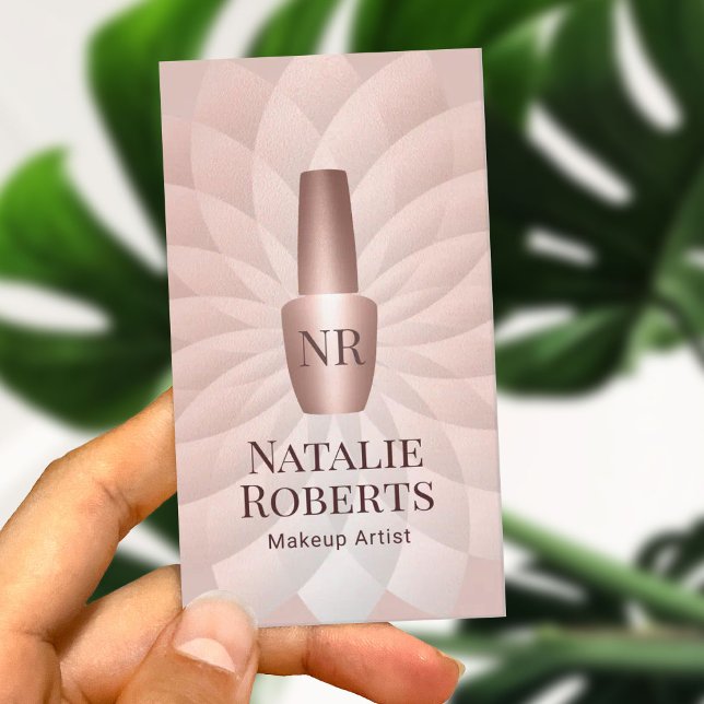 Nail Salon Manicurist Rose Gold Polnische Flasche Visitenkarte (Von Creator hochgeladen)